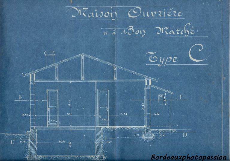 Ce type de maison ouvrière était dite "À Bon Marché". document M. Perruc